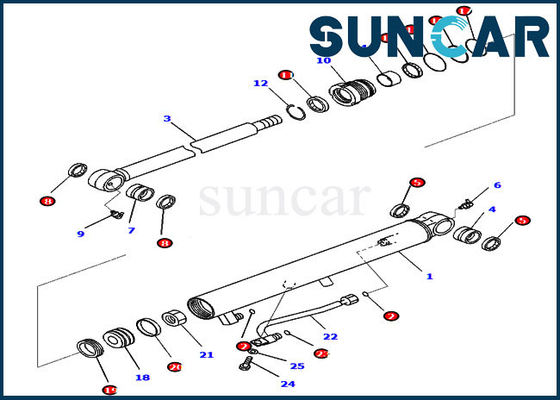 comprare Corredo 707-98-14350 7079814350 di servizio del cilindro del secchio per il modello Parts di KOMATSU PC35MR-3 PC30MR-3 online manufacture