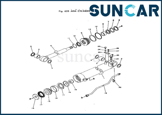 comprare Il corredo 20T-63-66103 20T6366103 della guarnizione del cilindro del braccio misura il corredo di servizio del cilindro del braccio di PC40-1 PC40-2 KOMATSU online manufacture