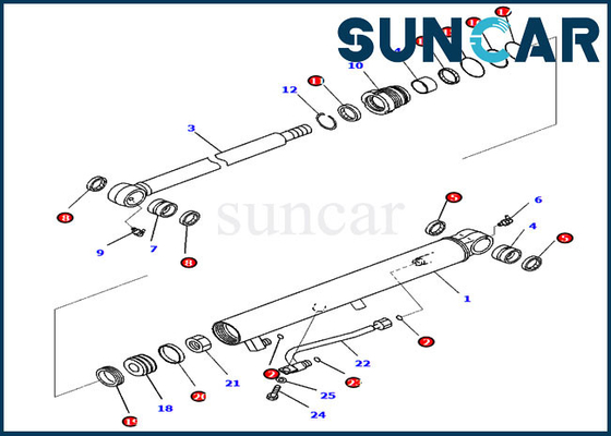 comprare Riparazione Kit Hydraulic Cylinder della guarnizione del secchio dell'escavatore PC35MR-3 PC30MR-3 707-98-14920 KOMATSU online manufacture