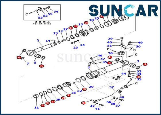 comprare 707-99-72080 corredi di servizio di Kit Arm Cylinder Repair Kit KOMATSU PC360LC-10 PC390LC-10 della guarnizione online manufacture