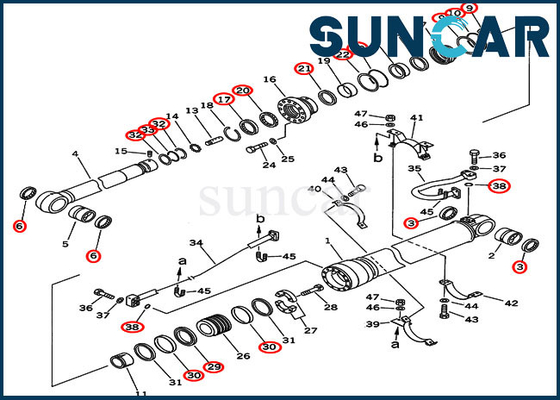 comprare 707-99-69500 riparazione Kit Fits Overseas Version PC450-6 PC450LC-6 KOMATSU della guarnizione del cilindro di 7079969500 braccia online manufacture