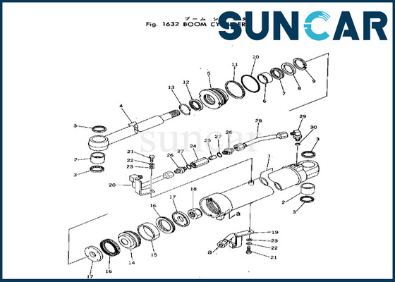 comprare Il corredo 20T-63-56103 20T6356103 KOMATSU della guarnizione del cilindro dell'asta misura il corredo di sigillamento del cilindro dell'asta PC40-2 online manufacture