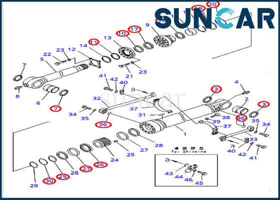 comprare Corredo di riparazione della guarnizione del cilindro del secchio 707-99-65220 per l'escavatore Heavy Equipment di PC400-7 PC400LC-7 KOMATSU online manufacture