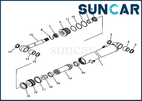comprare Guarnizione Kit Komatsu Fits PC40-6 del cilindro del braccio del corredo 20T6302160 20T-63-02160 di sigillamento del cilindro del braccio online manufacture