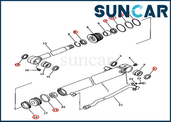 comprare Corredo 707-98-24210 di sigillamento del cilindro del secchio 7079824210 misure PC40-7 PC40T-7 PC40R-7 di KOMATSU online manufacture