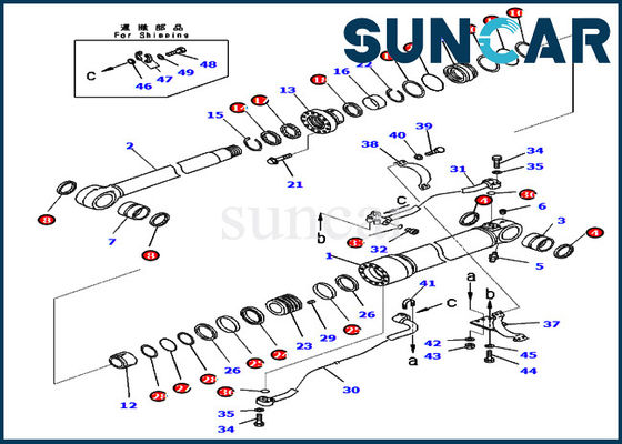 comprare Corredo 707-99-67871 della guarnizione 7079967871 corredo di riparazione del cilindro idraulico dell'asta per PC450-8R PC400LC-8 KOMATSU online manufacture
