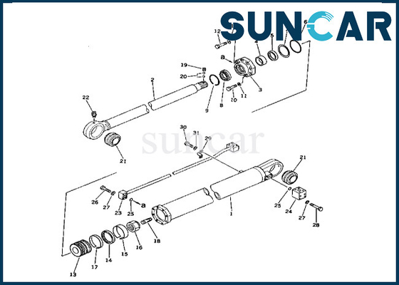 comprare Corredo 208-63-66100 2086366100 KOMATSU della guarnizione del cilindro del braccio per il corredo di riparazione del cilindro del braccio di PC400-1 PC400LC-1 online manufacture