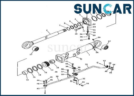 comprare Corredo 2086355300 208-63-55300 KOMATSU della guarnizione del cilindro dell'asta per il corredo di sigillamento del cilindro dell'asta di PC400-1 PC400LC-1 online manufacture