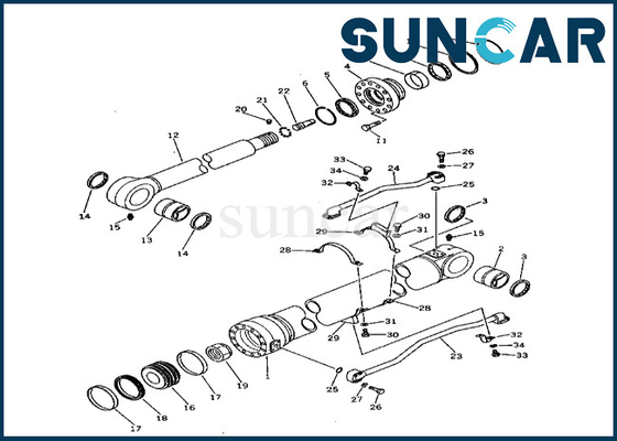 comprare Guarnizione Kit Komatsu 2086364101 del cilindro del braccio 208-63-64101 per il corredo della sostituzione del cilindro del braccio di PC400-3 PC400LC-3 online manufacture
