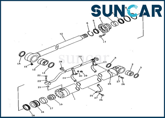 comprare 208-63-74100 2086374100 corredo di riparazione del cilindro del secchio di Kit Komatsu Fits PC400-3 PC400LC-3 della guarnizione del cilindro del secchio online manufacture