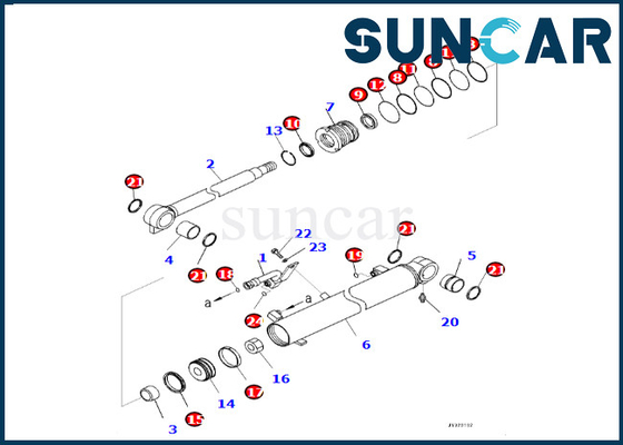 comprare Corredo di alta qualità 7219801280 della guarnizione del cilindro dell'asta 721-98-01280 misure PC55MR-5 PC45MR-5 KOMATSU online manufacture