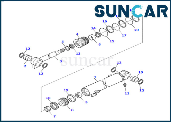 comprare Riparazione di successo Kit Boom Cylinder Seal Kit 878000659 KOMATSU della guarnizione del cilindro dell'asta per PC45R-8 online manufacture