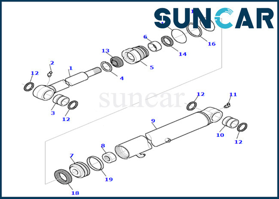 comprare 878000660 corredo di alta qualità della guarnizione di riparazione del cilindro del secchio di Kit Fits PC45R-8 della guarnizione del cilindro del secchio online manufacture