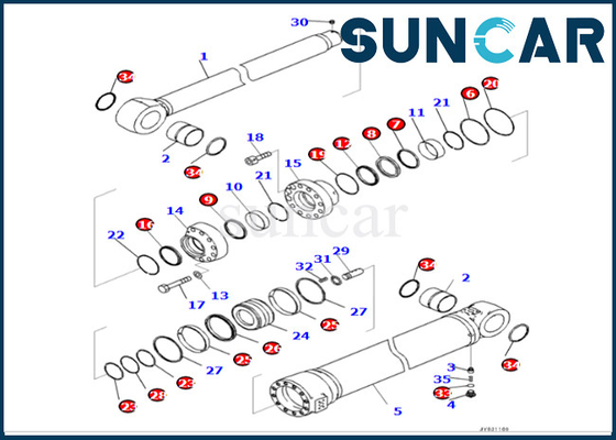 comprare Corredo di riparazione della guarnizione del cilindro del braccio del corredo della guarnizione del cilindro del braccio di KOMATSU 721-98-01750 7219801750 PC490LCI-11 online manufacture