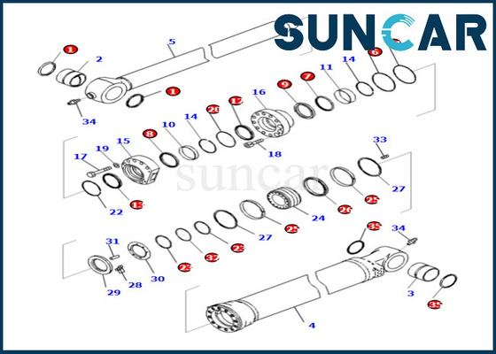 comprare Guarnizione Kit Komatsu del cilindro del secchio 721-98-01740 721-98-01740 per il corredo di riparazione del cilindro del secchio PC490LCI-11 online manufacture