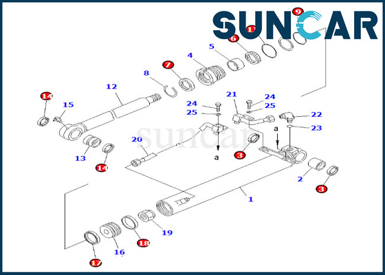 comprare 707-98-26120 7079826120 corredo di riparazione del cilindro del secchio di Kit Fits PC50UG-2 KOMATSU della guarnizione del cilindro del secchio online manufacture