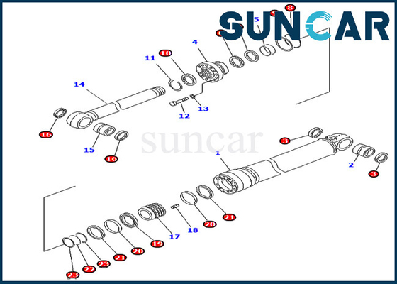 comprare 707-99-68500 7079968500 corredi di servizio hanno sfalsato le misure del cilindro per l'escavatore Seal Kit del modello di KOMATSU PC400LC-6Z online manufacture