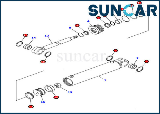 comprare Corredi della guarnizione di riparazione del Looper del tubo 707-99-43410 corredi del cilindro idraulico dei modelli PC400LC-6Z KOMATSU online manufacture