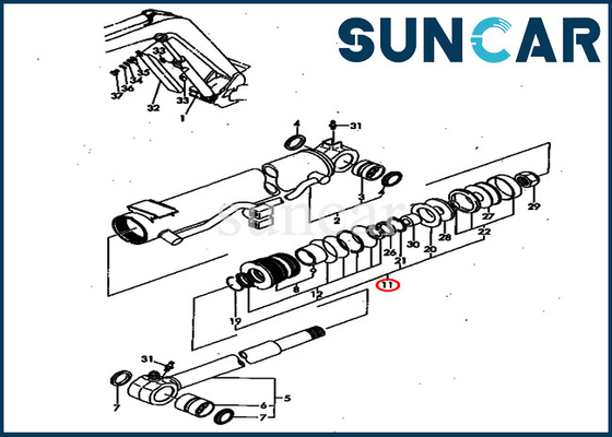 comprare YM172164-72370 YM17216472370 Kit di sigillo dell'olio per cilindri a boom per PC40FR-1 PC40FR-2 Komatsu Parti interne online manufacture