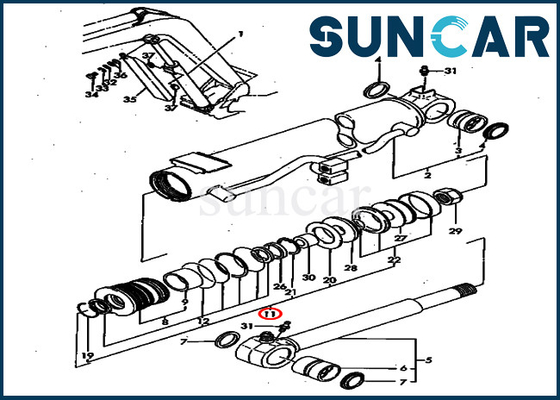 comprare Corredo di riparazione della guarnizione del cilindro di Boom Service Kits YM172164-72300 KOMATSU dell'escavatore di PC40FR-1 PC40FR-2 online manufacture