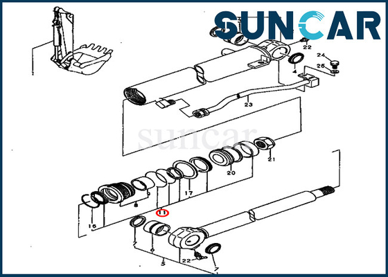 comprare Il cilindro idraulico YM172964-72360 del secchio dei corredi di riparazione misura le parti interne di PC40FR-1 PC40FR-2 KOMATSU online manufacture