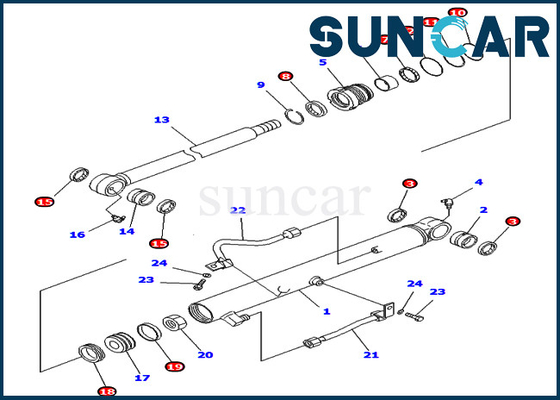 comprare Il corredo 707-98-15690 della guarnizione del secchio di KOMATSU 7079815690 corredi di servizio del cilindro misura l'escavatore PC40MR-1 PC40R-8 online manufacture
