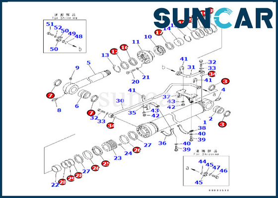 comprare Corredo 707-99-69790 7079969790 della guarnizione del cilindro del secchio per il corredo di sigillamento del cilindro del secchio di PC600-8 PC600-8R KOMATSU online manufacture