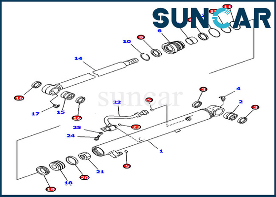 comprare Escavatore Service Kit Hydraulic Cylinder di KOMATSU PC40MR-2 delle parti del corredo 707-98-15760 della guarnizione del secchio online manufacture