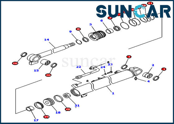 comprare KOMATSU 707-98-34610 riparazione Kit For Equipment Models PC40R-8 PC45R-8 della guarnizione del cilindro di 7079834610 aste online manufacture