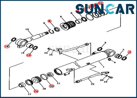 comprare 707-98-34140 Kit di riparazione del sigillo del cilindro del boom 7079834140 Per i modelli PC45-1 PC50UG-2 Komatsu online manufacture