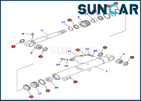 comprare Guarnizione dell'asta dei corredi di riparazione di PC45MR-3 KOMATSU 707-98-26300 Kit For Rod un foro da 50 millimetri un cilindro da 80 millimetri online manufacture