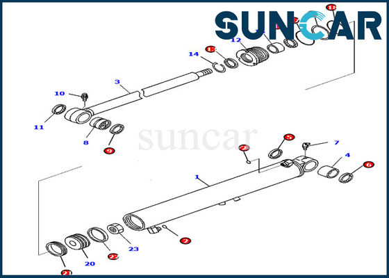 comprare Romba il corredo 707-98-25760 della guarnizione del cilindro dell'oscillazione 7079825760 corredi di riparazione di KOMATSU dei modelli PC45MR-3 online manufacture