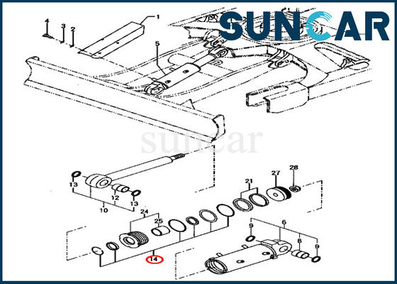 comprare Corredi di sigillatura di Kit Excavator PC70FR-1 KOMATSU di riparazione del cilindro di lama di YM172187-72040 YM17218772040 online manufacture