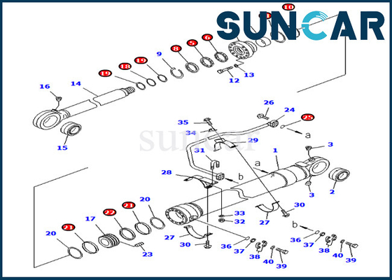 KOMATSU 707-99-69690 7079969690 versione d'oltremare di Kit For Models PC750-7 PC800-8 della guarnizione del cilindro del secchio