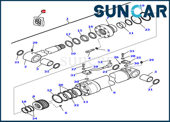 Escavatore 7079925700 Boom Service Kit Cylinder Seal Kits di PC75R-2 PC95R-2 KOMATSU 707-99-25700