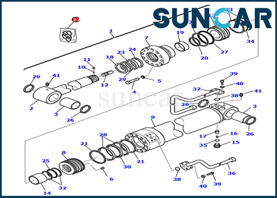707-99-27740 7079927740 modello PC75R-2 PW75R-2 KOMATSU dell'asta di Kit For 2-Piece della guarnizione del cilindro del braccio