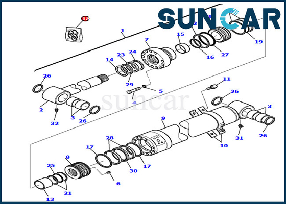 Corredo di sigillatura 707-99-37710 7079937710 parti di Kit Fits For PC75R-2 PW75R-2 KOMATSU di servizio del cilindro dell'asta