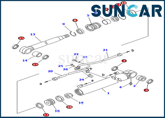 707-98-43210 7079843210 escavatore Inner Parts di Kit Fits Komatsu PC75UD-2 PC75UU-3 della guarnizione del cilindro dell'asta