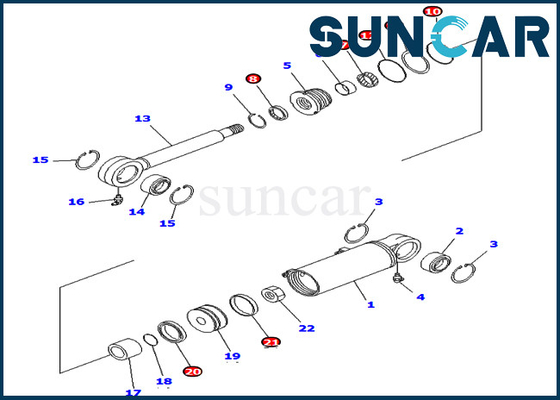 Escavatore 7079822410 Tilt Sealing Kit Hydraulic Cylinder dei corredi di riparazione di PC75UU-3 KOMATSU 707-98-22410