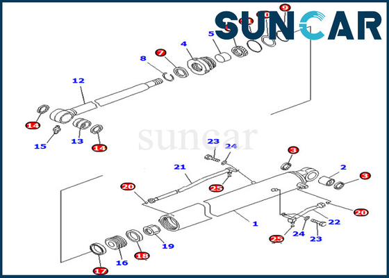 KOMATSU 707-98-26720 7079826720 escavatore di Kit Hydraulic Cylinder For PC78MR-6 PC78US-8 di riparazione della guarnizione del secchio