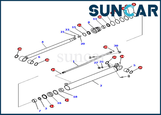 721-98-00680 7219800680 corredo della guarnizione di Komatsu Cylinder Repair dell'escavatore del corredo PC78US-10 di sigillamento del braccio