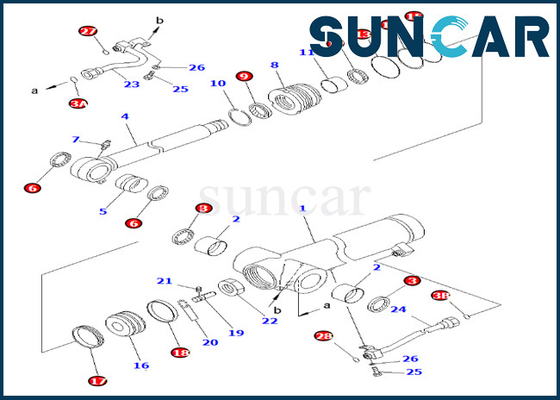 Parti interne 707-98-36710 guarnizione Kit Hydraulic Cylinder Fits Komatsu PC78UU-6 di riparazione di 7079836710 braccia