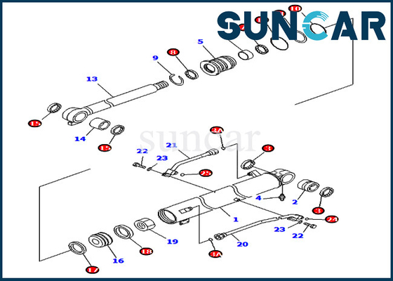 PC78UU-6 PC78UU-8 KOMATSU 707-98-43300 guarnizione Kit Excavator Replacement Kits del cilindro di 7079843300 aste