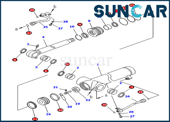 707-98-36720 corredi di riparazione della guarnizione del cilindro del corredo 7079836720 PC78UU-6 PC78UU-8 KOMATSU di sigillamento del braccio