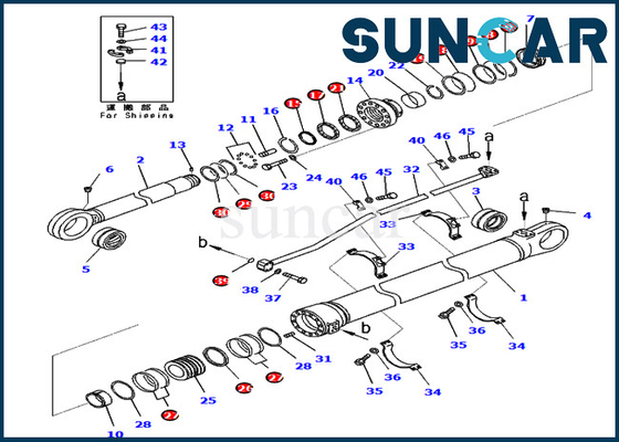 Riparazione Kit For PC800-8E0 PC800LC-8E0 KOMATSU della guarnizione del cilindro del corredo 707-99-76390 della guarnizione di 7079976390 braccia