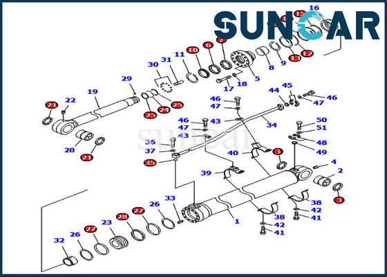 707-99-68470 un escavatore Seal Kit Hydraulic Cylinder Fits Komatsu PC800LC-8 PC850-8 di 7079968470 braccia