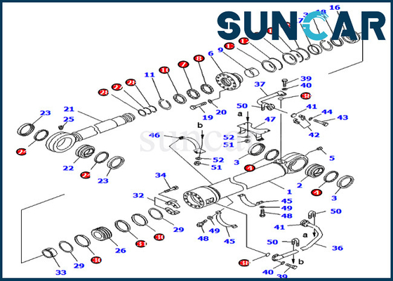 Escavatore 7079978410 Cylinder Service Kit Parts di PC800-8E0 PC800SE-8E0 KOMATSU 707-99-78410