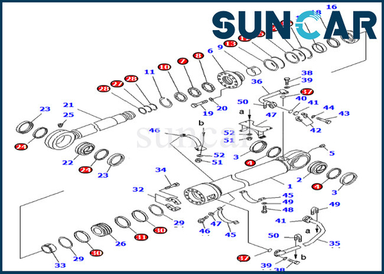 PC800SE-8 PC800-8K 707-99-78780 riparazione Kit Komatsu Hydraulic Cylinder della guarnizione di 7079978780 secchi