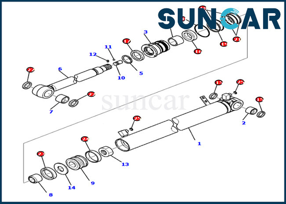 Armi il servizio Kit Parts 707-98-28910 una guarnizione Kit For PC80MR-3 PC80MR-5 KOMATSU di 7079828910 cilindri