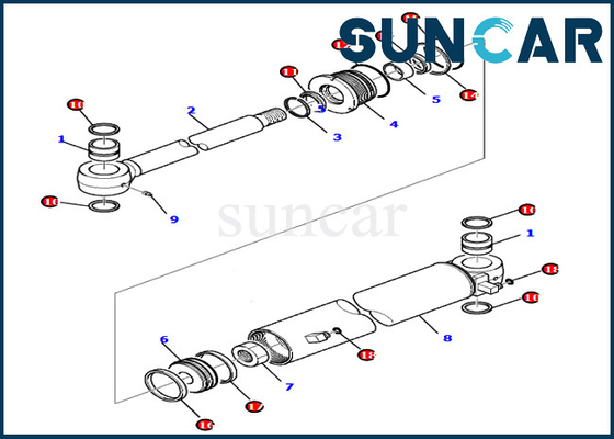 707-98-35320 7079835320 corredi di servizio del cilindro dell'oscillazione dell'asta per le parti interne dei modelli PC80MR-3 PC80MR-5 KOMATSU